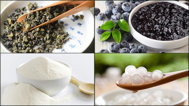 Nguyên liệu món ăn trà sữa việt quất