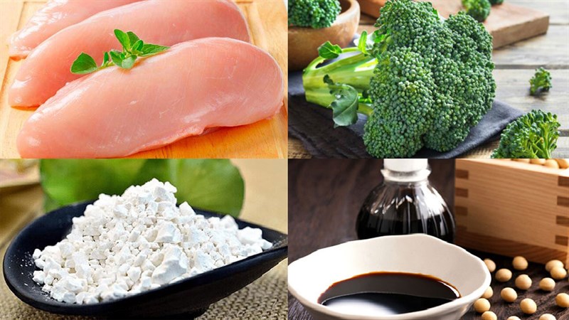 Nguyên liệu món ăn 2 cách làm bông cải xào thịt gà và xào đậu hũ