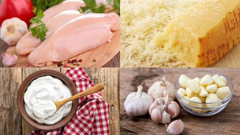 Nguyên liệu món ăn ức gà sốt phô mai và mật ong
