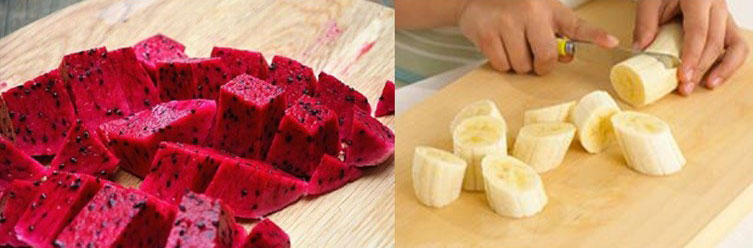 Bước 1 Sơ chế nguyên liệu Sinh tố thanh long đỏ với hạt chia