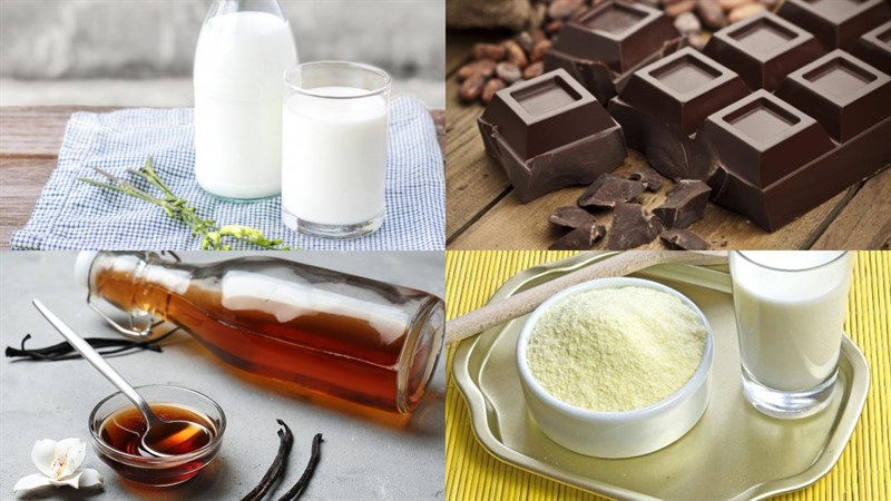 Nguyên liệu món ăn kem phủ socola vỏ giòn