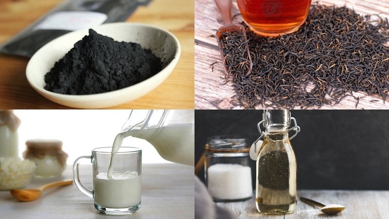 Nguyên liệu món ăn trà sữa than tre