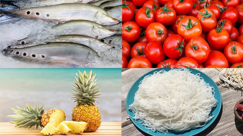 Nguyên liệu món ăn bún chả cá thác lác