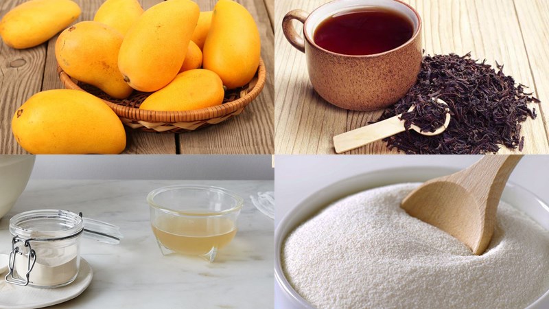 Nguyên liệu món ăn trà sữa xoài