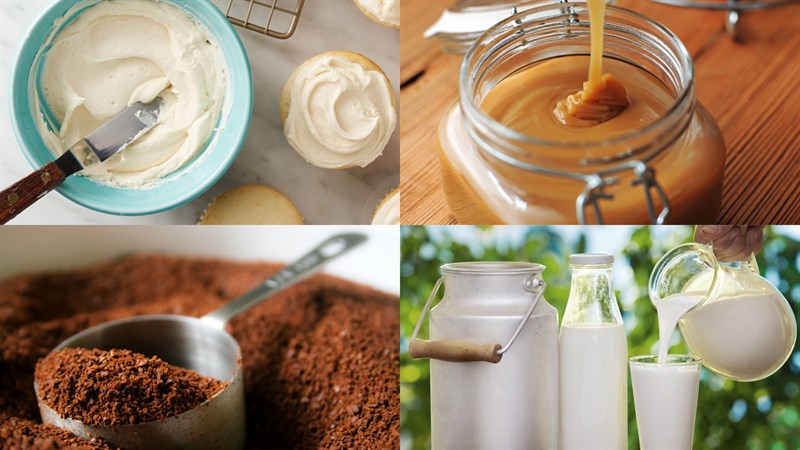 Nguyên liệu món ăn caramel đá xay, cafe caramel đá xay