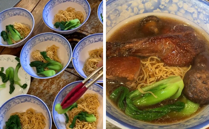 Bước 4 Hoàn thành Mì vịt tiềm bằng vịt quay