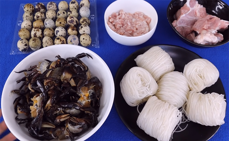 Nguyên liệu món ăn hủ tiếu cua