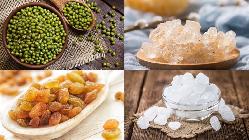 Nguyên liệu món ăn chè đậu xanh tuyết yến