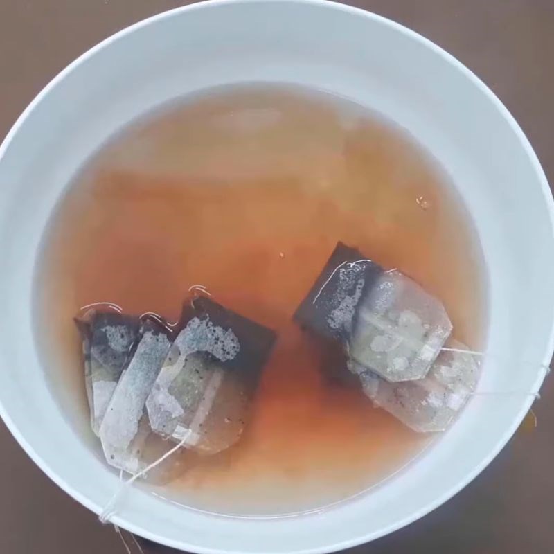 Bước 1 Ủ trà Trà sữa gạo rang