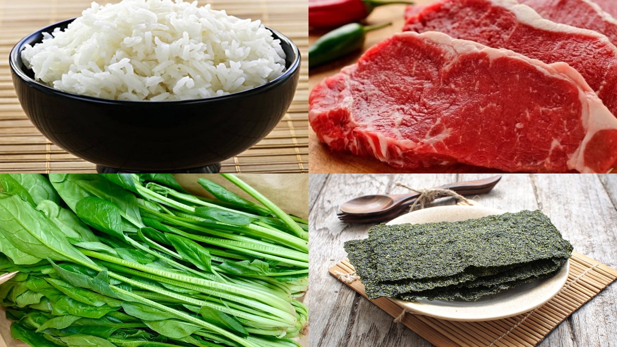 Nguyên liệu món ăn cơm trộn hàn quốc
