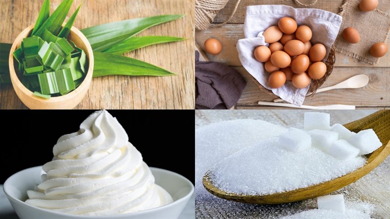 Nguyên liệu món ăn kem lá dứa (lá nếp)