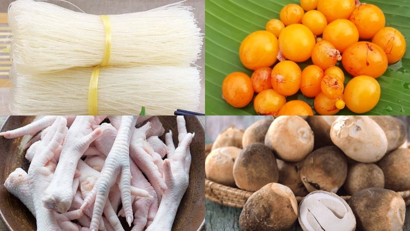 Nguyên liệu món ăn gà nấu miến