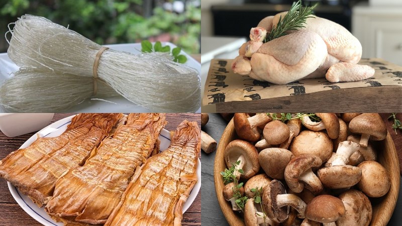Nguyên liệu món ăn gà nấu miến
