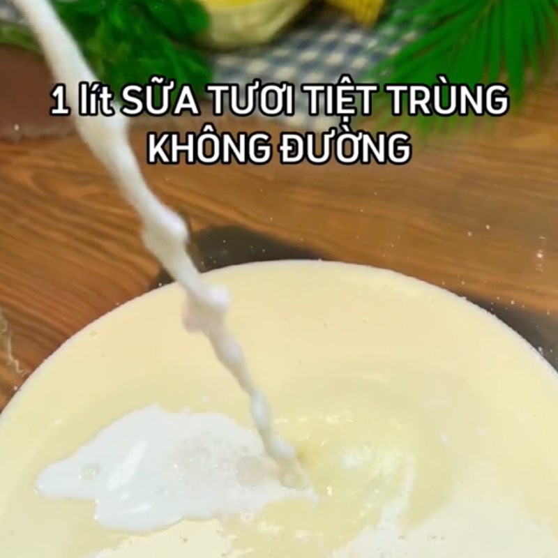 Bước 2 Nấu sữa chua Sữa chua phô mai cốm non (Công thức từ kênh tiktok Cách Nấu Ngon Cùng Cách Nấu Ngon)