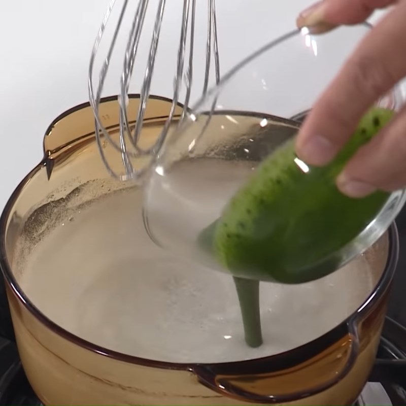 Bước 2 Nấu thạch trà sữa matcha Trà sữa gạo rang thạch matcha