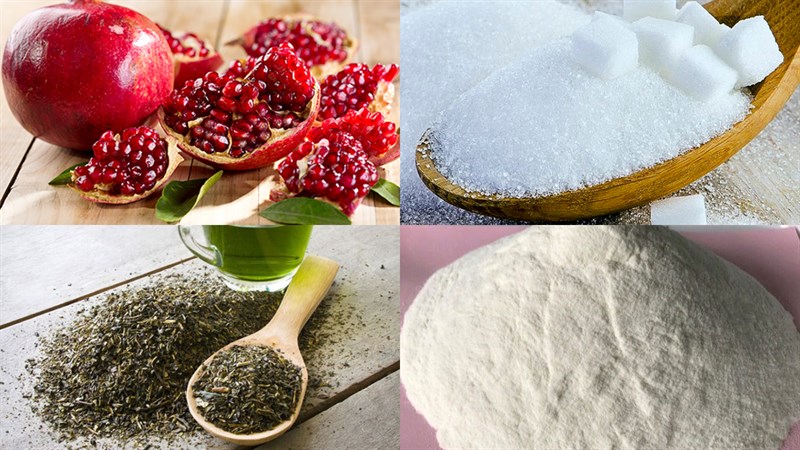 Nguyên liệu món ăn trà lựu đỏ