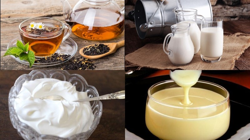 Nguyên liệu món ăn latte hồng trà macchiato