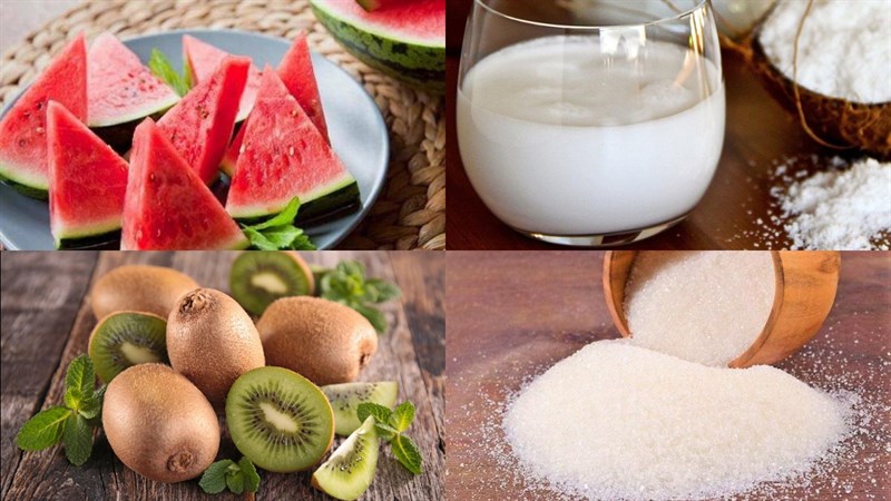 Nguyên liệu món ăn kem dưa hấu