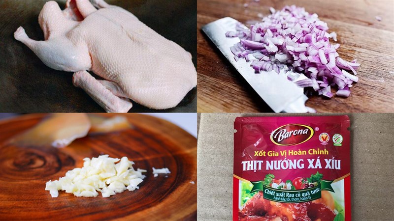 Nguyên liệu món ăn vịt nướng lu