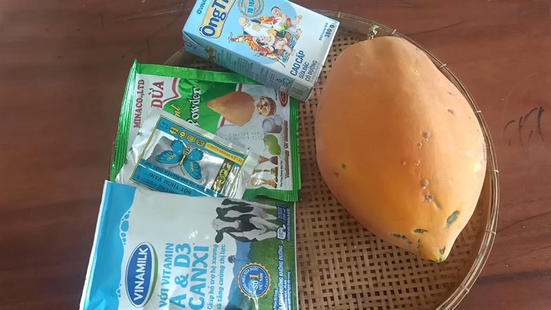 Nguyên liệu món ăn kem đu đủ