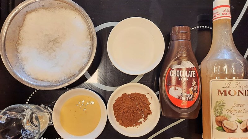 Nguyên liệu món ăn cacao cốt dừa đá xay