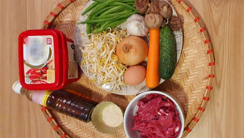Nguyên liệu món ăn cơm trộn hàn quốc