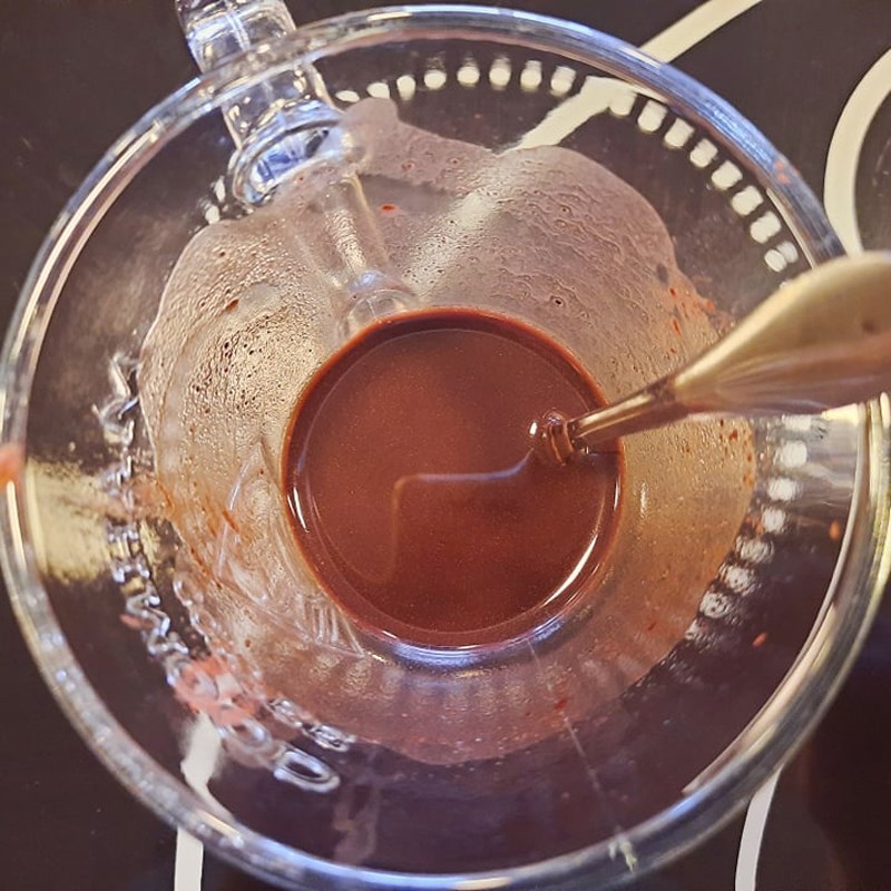 Bước 1 Pha bột cacao Cacao cốt dừa đá xay