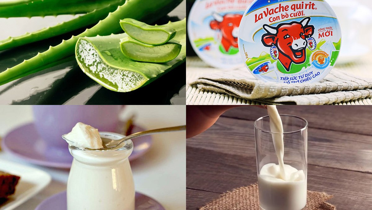 Nguyên liệu món ăn sữa chua phô mai, sữa chua phô mai nha đam