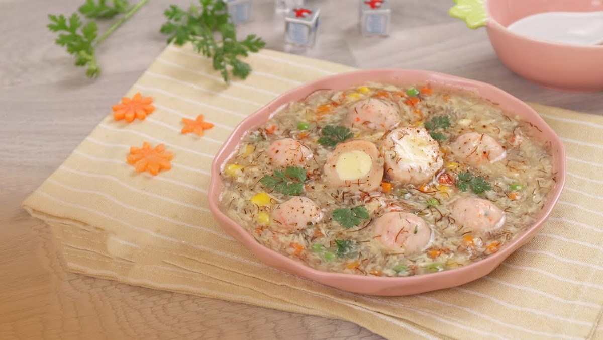 Súp tôm viên phô mai