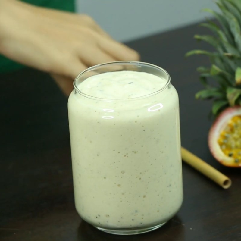 Bước 3 Thành phẩm Sinh tố chanh leo thơm chuối
