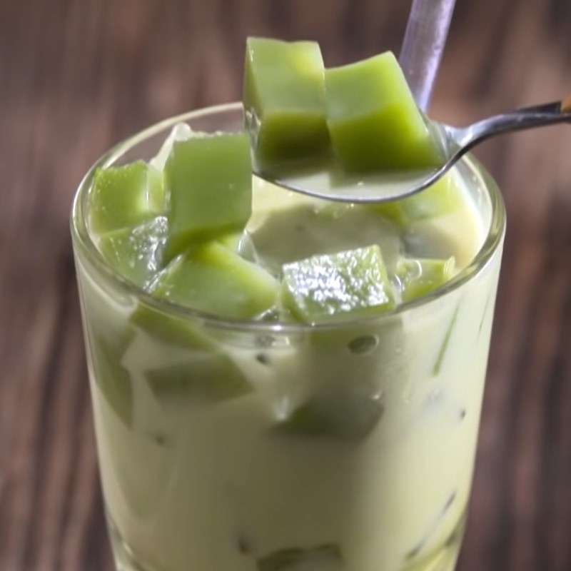 Bước 4 Thành phẩm Trà sữa gạo rang thạch matcha