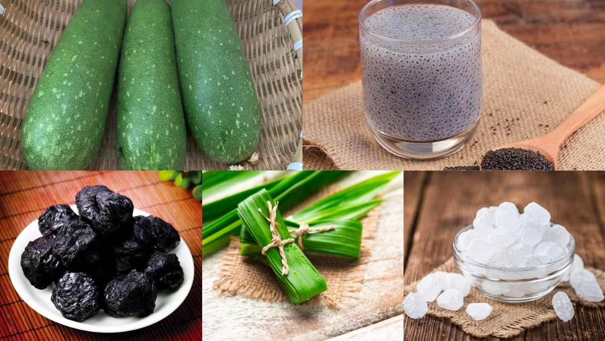 Nguyên liệu món ăn trà bí đao hạt chia