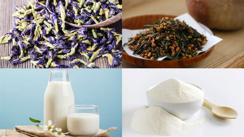 Nguyên liệu món ăn trà sữa gạo rang