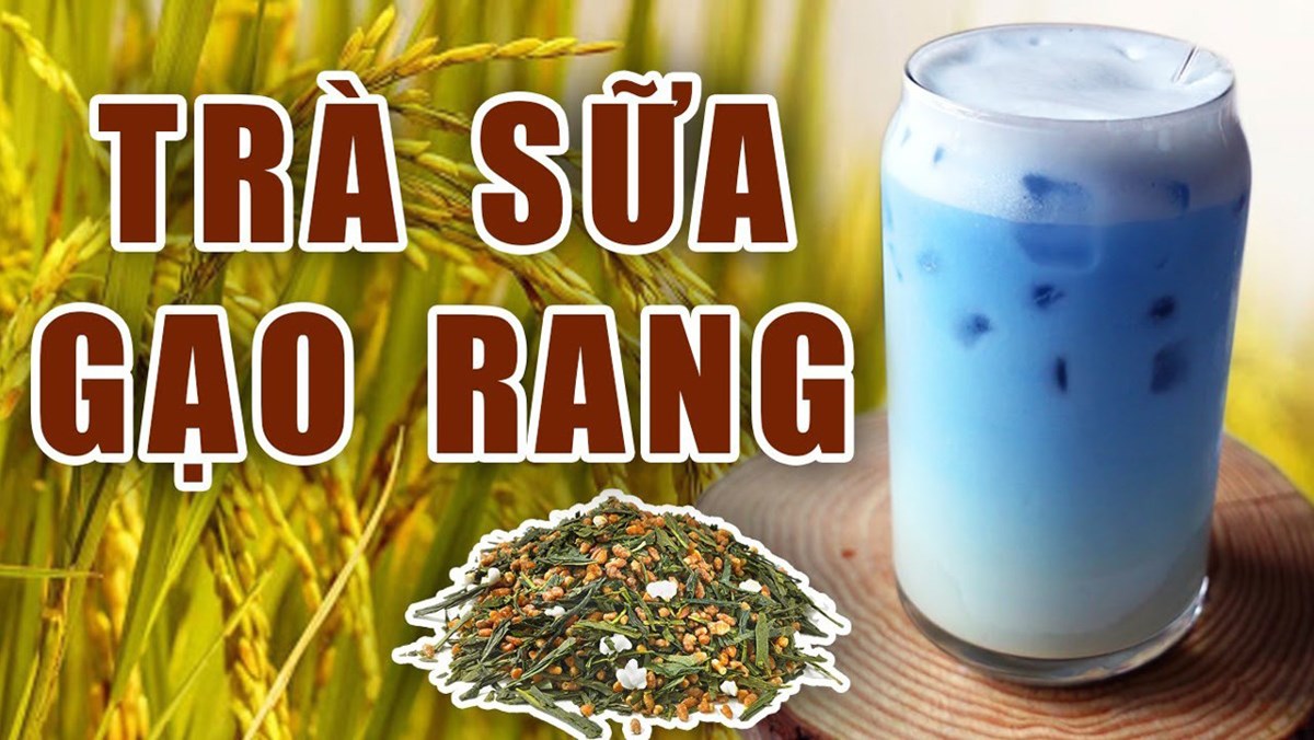 Trà sữa gạo rang hoa đậu biếc