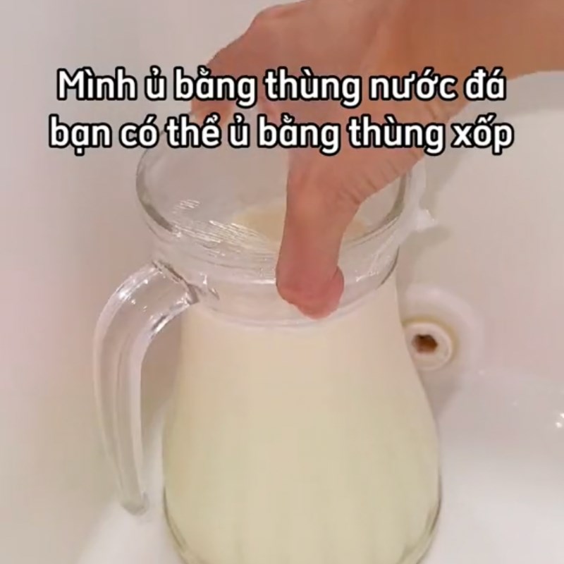 Bước 3 Ủ sữa chua phô mai Sữa chua phô mai cốm non (Công thức từ kênh tiktok Cách Nấu Ngon Cùng Cách Nấu Ngon)