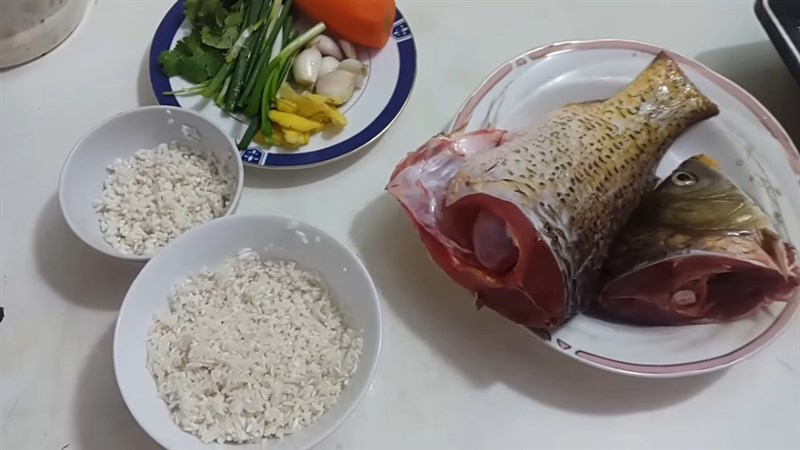 Nguyên liệu món ăn 2 cách nấu cháo cá chép cà rốt