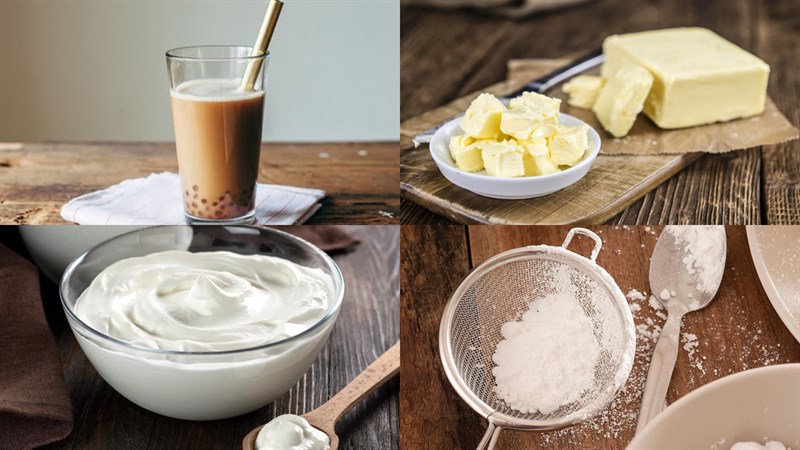 Nguyên liệu món ăn trà sữa cake cream