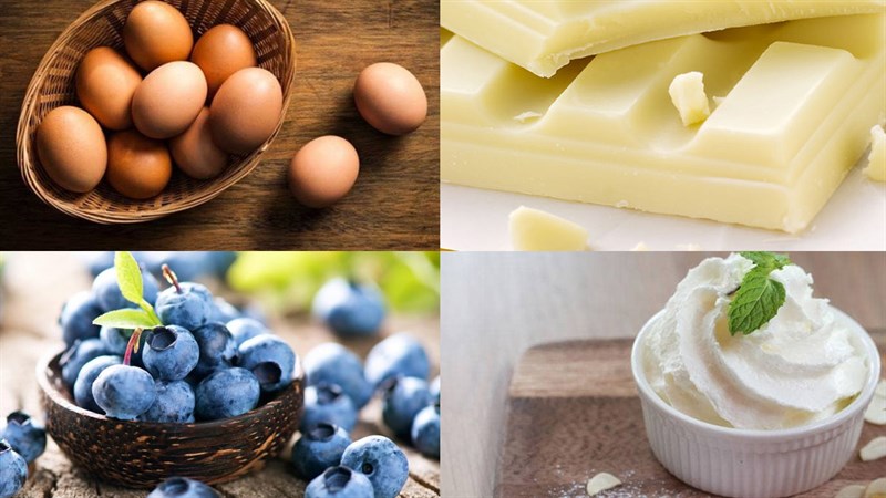 Nguyên liệu món ăn 2 cách làm bánh mousse việt quất