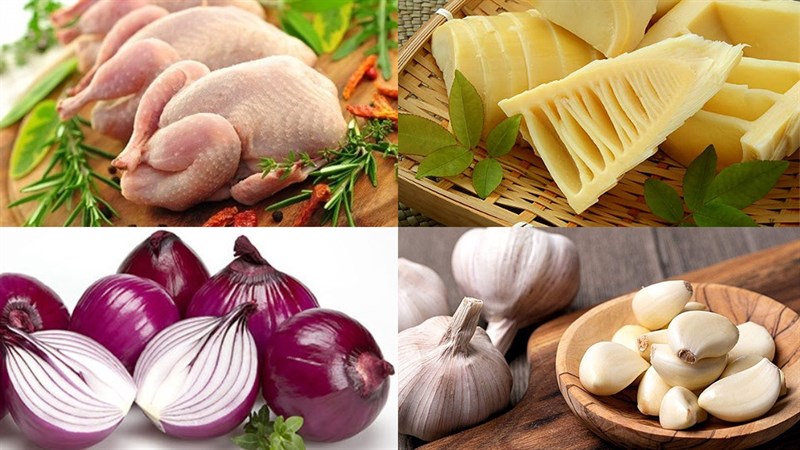 Nguyên liệu món ăn 2 cách làm canh vịt nấu măng và nấu khoai sọ