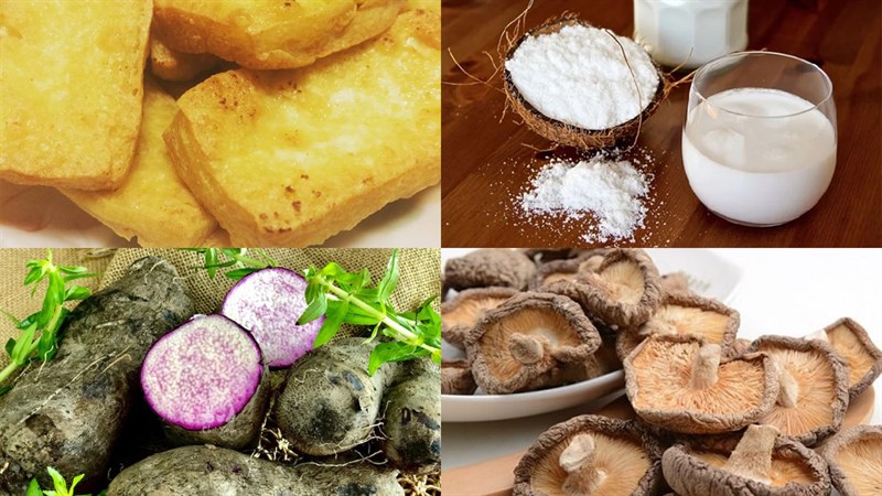 Nguyên liệu món ăn bánh canh khoai mỡ chay