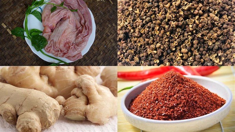Nguyên liệu món ăn bao tử nướng sa tế, bao tử nướng ngũ vị và bao tử nướng mắc khén