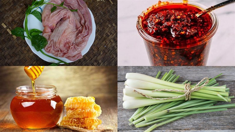 Nguyên liệu món ăn bao tử nướng sa tế, bao tử nướng ngũ vị và bao tử nướng mắc khén