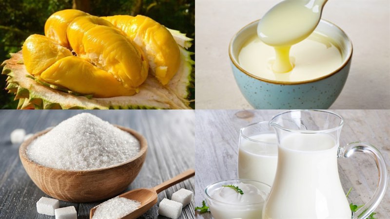 Nguyên liệu món ăn rau câu sầu riêng