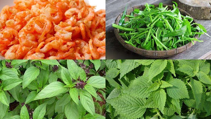 Nguyên liệu món ăn 4 cách nộm rau muống