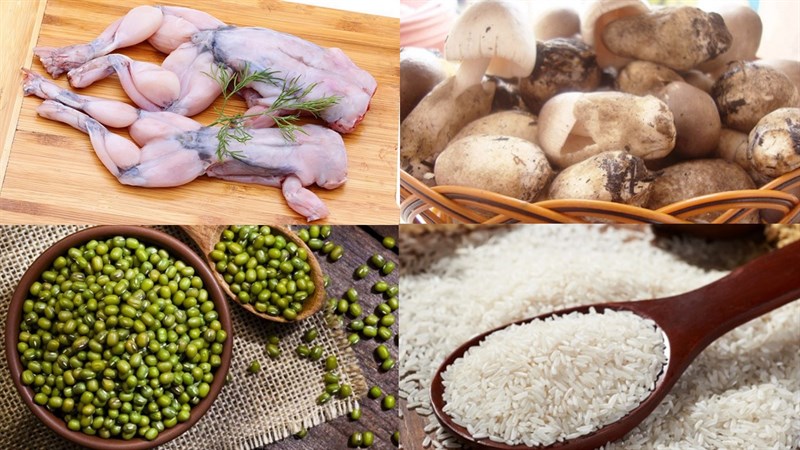 Nguyên liệu món ăn 2 cách nấu cháo ếch đậu xanh cho bé