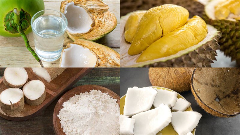 Nguyên liệu món ăn nước dừa trân châu