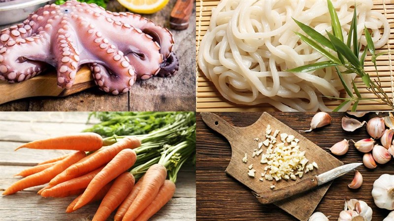 Nguyên liệu món ăn 3 cách nấu mì udon hải sản