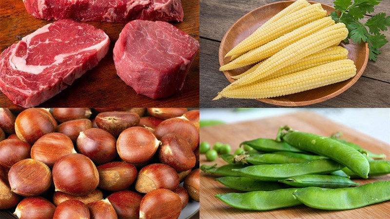 Nguyên liệu món ăn bắp non xào thịt bò và xào đậu que