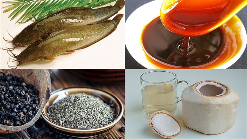 Nguyên liệu món ăn 2 cách làm cá trê kho tiêu và kho tương hột