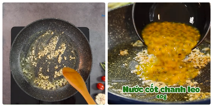 Bước 3 Làm sốt chanh dây Sò điệp sốt chanh dây